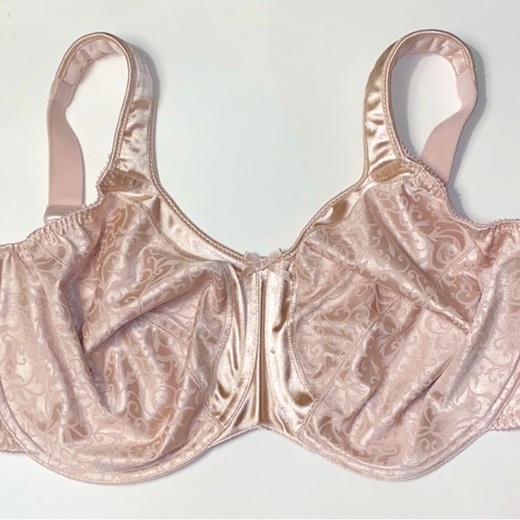 38DDD MINIMIZER Bali Underwire Satin Tracings 3562 Nude 4 Hook Wide Strap 3D 38F - Picture 1 of 12